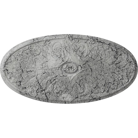 Ekena Millwork Madrid Ceiling Medallion, Hand-Painted Ultra Pure White Crackle, 24 3/4"W x 12 1/2"H x 1 3/4"P CM24X12MAUWC